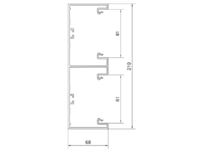 Dimensional drawing 1 Tehalit BR652101D9011 Wall duct
