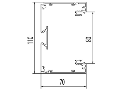 Dimensional drawing 1 OBO BRA 70110 EL Wall duct
