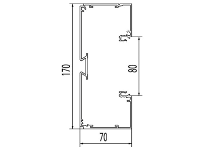 Dimensional drawing 1 OBO BRA 70170 EL Wall duct
