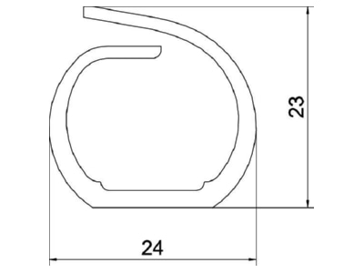 Dimensional drawing OBO VF 20 rws Slotted cable trunking system