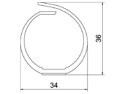 Dimensional drawing OBO VF 30KB rws Slotted cable trunking system