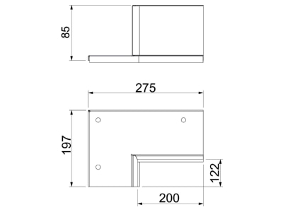 Dimensional drawing 2 OBO PLM CC 1220 RW Wall connection collar