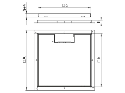 Dimensional drawing 2 OBO RKS 2V2 20 Underfloor device box insert with cover