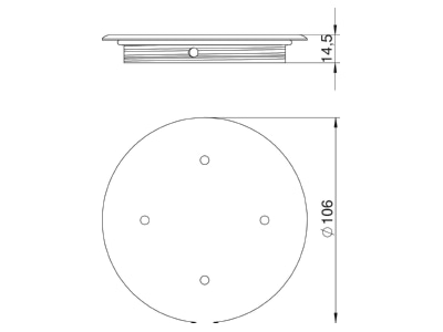 Dimensional drawing 1 OBO BABF80 NI Cover plate for installation units
