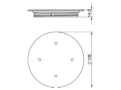Dimensional drawing 2 OBO BABF80 NI Cover plate for installation units