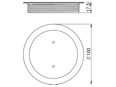 Dimensional drawing 1 OBO BABN80 7011 Cover plate for installation units
