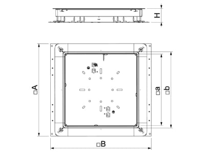 Dimensional drawing 2 OBO UZD 350 3 Service box for underfloor installation