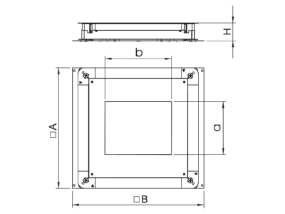 Dimensional drawing 2 OBO UGD 250 3 9 Service box for underfloor installation