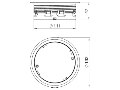 Mazeichnung 1 OBO ULA DB 7011 Unterflur Leitungsauslass