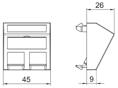 Mazeichnung 1 OBO DTS 2C RW1 Datentechniktraeger