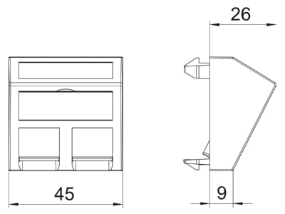 Mazeichnung 2 OBO DTS 2C RW1 Datentechniktraeger