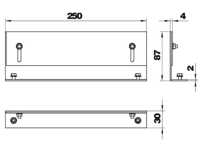 Mazeichnung 2 OBO OKB ES 25085 Kanalendstueck f OKB