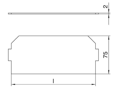 Dimensional drawing 1 OBO LPA GB3 Cover plate for installation units
