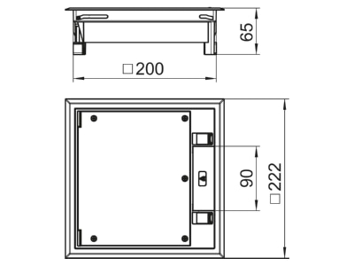 Mazeichnung 1 OBO GES4 2U10T 9011 Geraeteeinsatz gsw