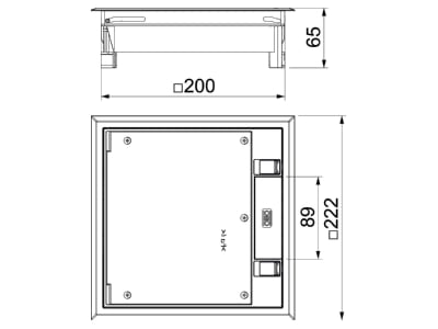 Mazeichnung 2 OBO GES4 2U10T 9011 Geraeteeinsatz gsw