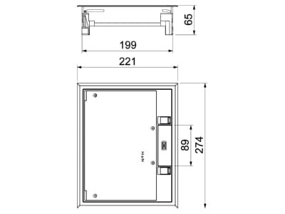 Mazeichnung 2 OBO GES6 2U10T 7011 Geraeteeinsatz gr