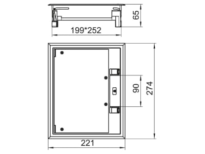 Mazeichnung 1 OBO GES6 2U10T 9011 Geraeteeinsatz gsw