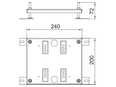 Dimensional drawing 2 OBO HE60 UDHOME4 Height adjustment for underfloor duct