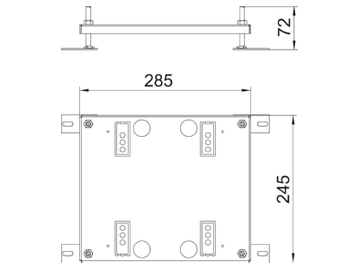 Dimensional drawing 2 OBO HE60 UDHOME9 Height adjustment for underfloor duct