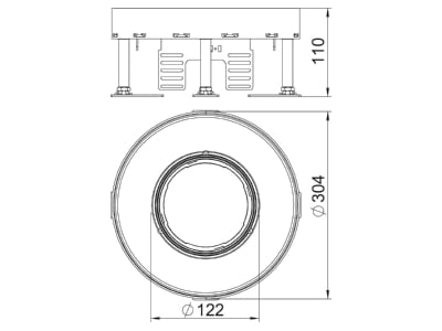 Mazeichnung 1 OBO RKFR2 9 V20 Kassette rund D 305mm