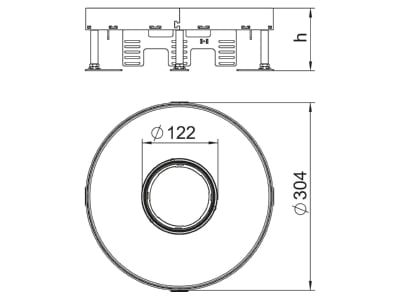 Mazeichnung 2 OBO RKFR2 9 V20 Kassette rund D 305mm