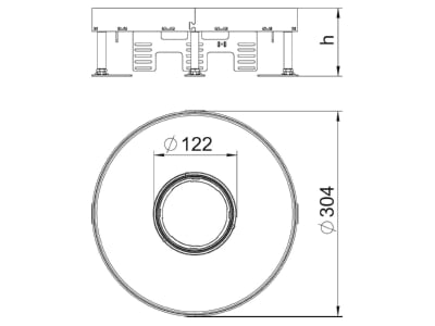 Mazeichnung 3 OBO RKFR2 9 V20 Kassette rund D 305mm