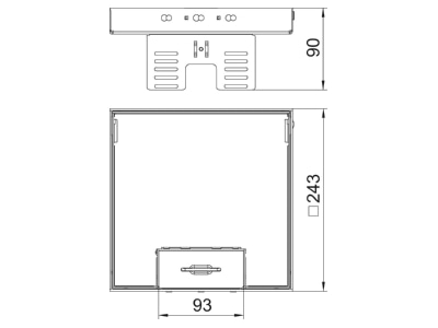 Mazeichnung 2 OBO RKSN2 UZD3 9VS20 Kassette quadratisch 243x243mm