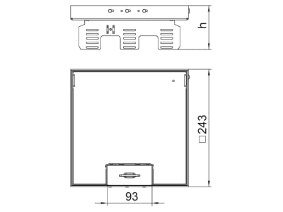 Mazeichnung 3 OBO RKSN2 UZD3 9VS20 Kassette quadratisch 243x243mm