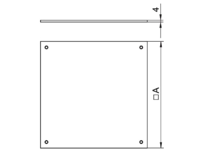 Dimensional drawing 1 OBO DU 250 2 Mounting cover for underfloor duct box
