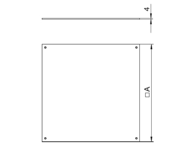Dimensional drawing 2 OBO DU 250 2 Mounting cover for underfloor duct box