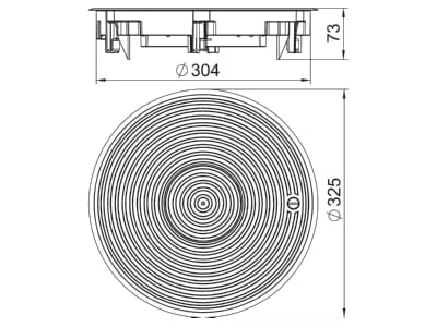 Dimensional drawing 2 OBO GRAF9 2 U 9011 Installation box for underfloor duct