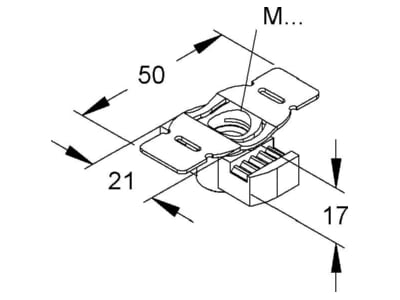 Dimensional drawing Niedax GMZF M6 18 E5 T nut for channels M6