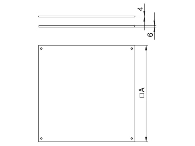 Dimensional drawing 1 OBO DUF 250 2 Mounting cover for underfloor duct box
