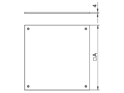 Dimensional drawing 2 OBO DUF 250 2 Mounting cover for underfloor duct box