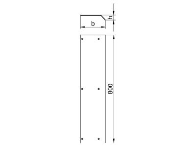 Dimensional drawing 1 OBO AIKF D 20070 Cover floor duct 200x800mm
