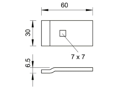 Dimensional drawing 1 OBO LKS 60 4 FT 8 8 Mounting material for cable tray
