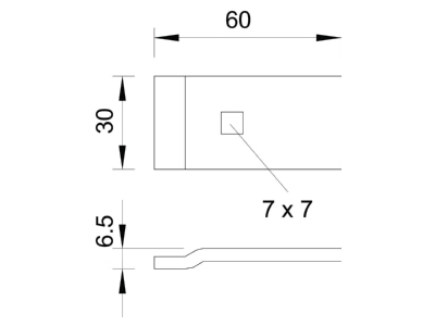 Dimensional drawing 2 OBO LKS 60 4 FT 8 8 Mounting material for cable tray