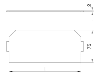 Mazeichnung 2 OBO LPA GB2 Leerplatzabdeckung 165x76mm