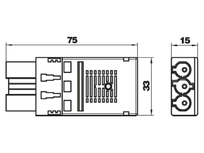 Dimensional drawing 1 OBO ST F GST18i3p SW Luminaire connector plug 250V
