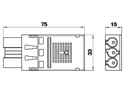 Dimensional drawing 2 OBO ST F GST18i3p SW Luminaire connector plug 250V