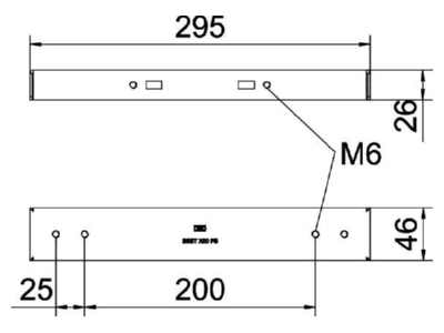 Masszeichnung OBO BSST 300 FS Symmetrische Bodenstuetze Breite 300 mm