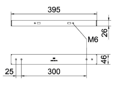 Masszeichnung OBO BSST 400 FS Symmetrische Bodenstuetze Breite 400 mm