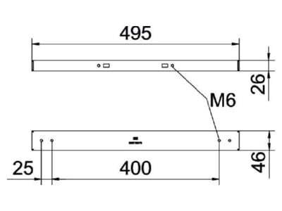 Dimensional drawing OBO BSST 500 FS Wall   ceiling bracket for cable tray