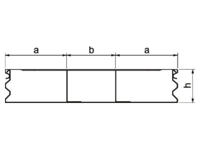 Dimensional drawing OBO S3 25048 2 Underfloor duct screed covered 250mm