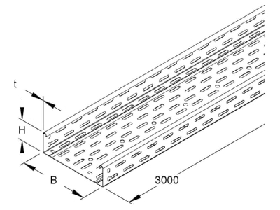Dimensional drawing Niedax RLC 60 100 Cable tray 60x100mm