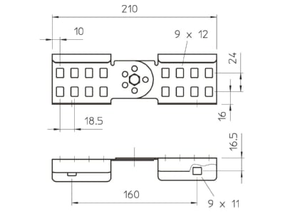 Mazeichnung 2 OBO LGVG 60 FS Gelenkverbinder fuer Kabelleiter