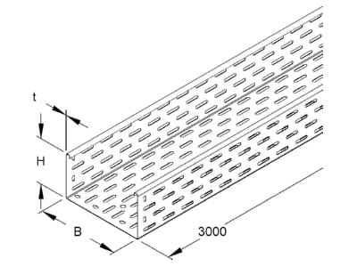 Dimensional drawing Niedax RL 110 400 F Cable tray 110x400mm