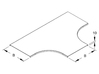 Dimensional drawing Niedax RTSD 300 F Tee cover for cable tray 304mm