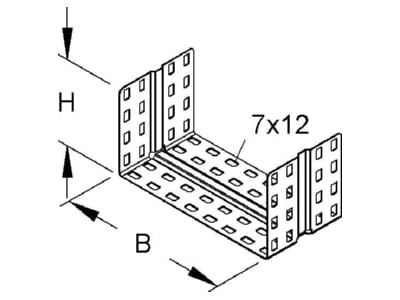 Dimensional drawing Niedax RV 110 300 Longitudinal joint for cable tray