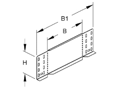 Dimensional drawing Niedax RA 110 400 F Length  and angle joint